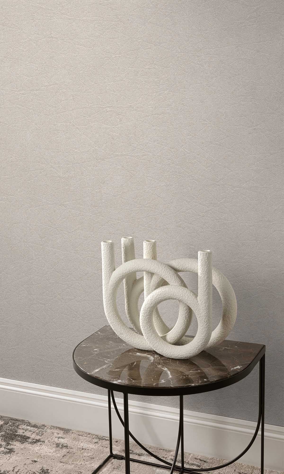 Pearl Ash Faux Leather Wallpaper R10146