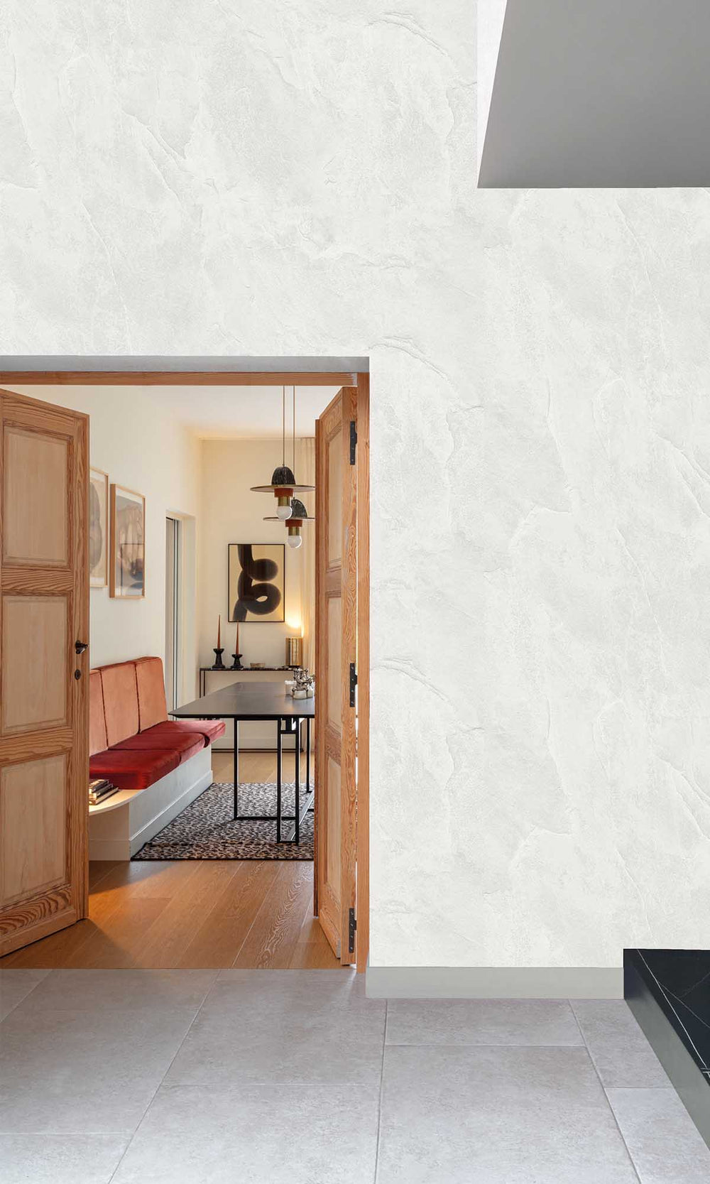 Porpoise Grey Faux Natural Slate Wallpaper R10148
