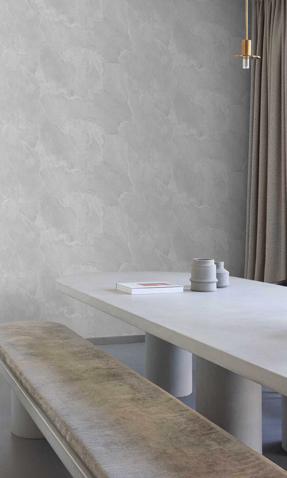 Dhusar Grey Faux Natural Slate Wallpaper R10149