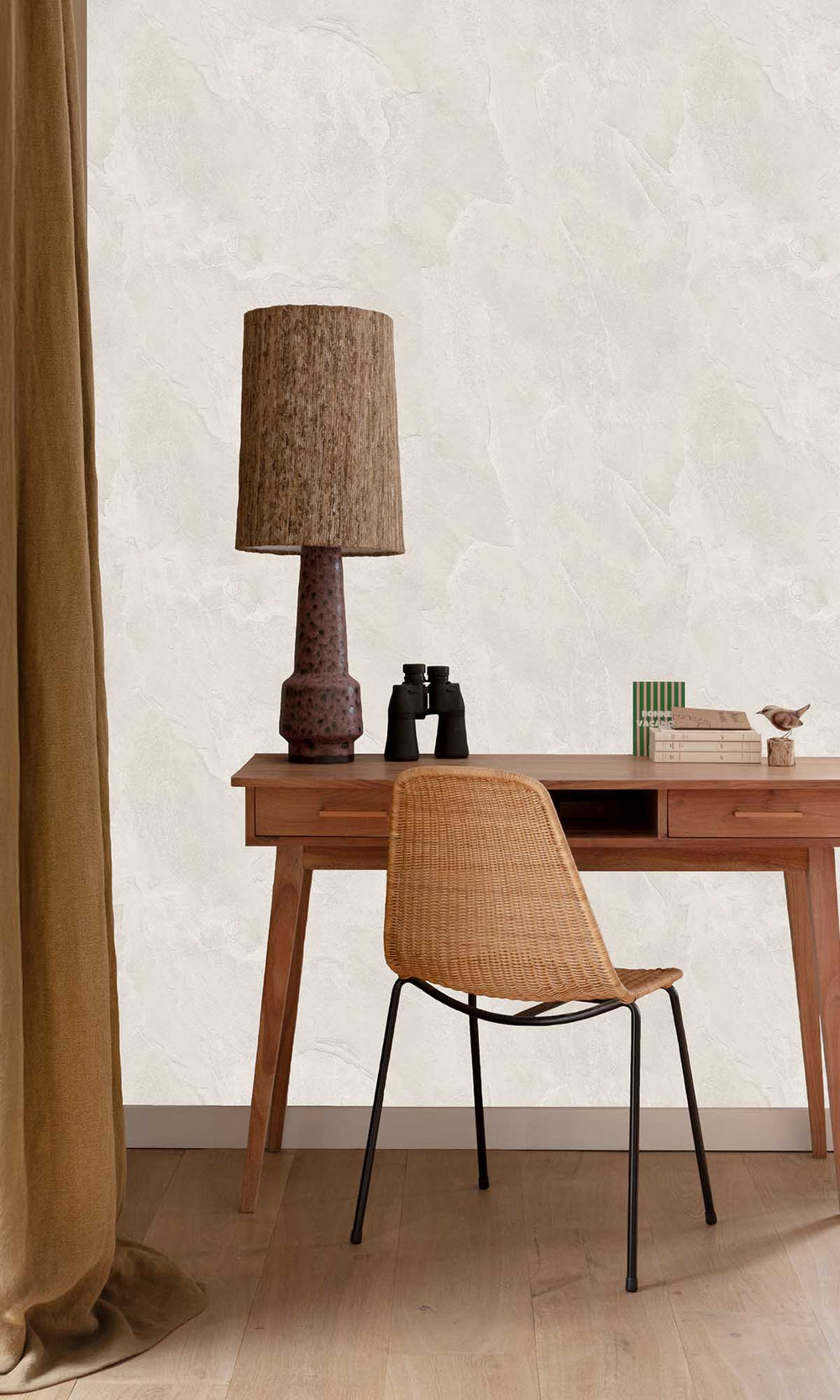 Light Taupe White Faux Natural Slate Wallpaper R10152