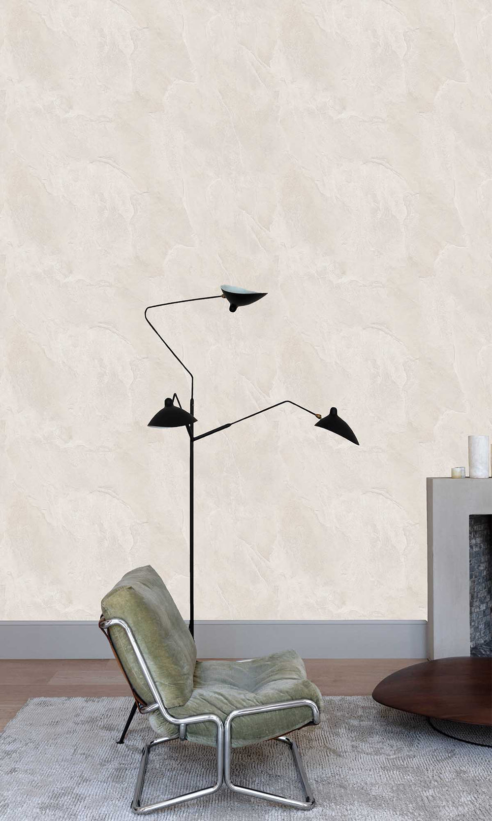 Light Taupe White Faux Natural Slate Wallpaper R10152