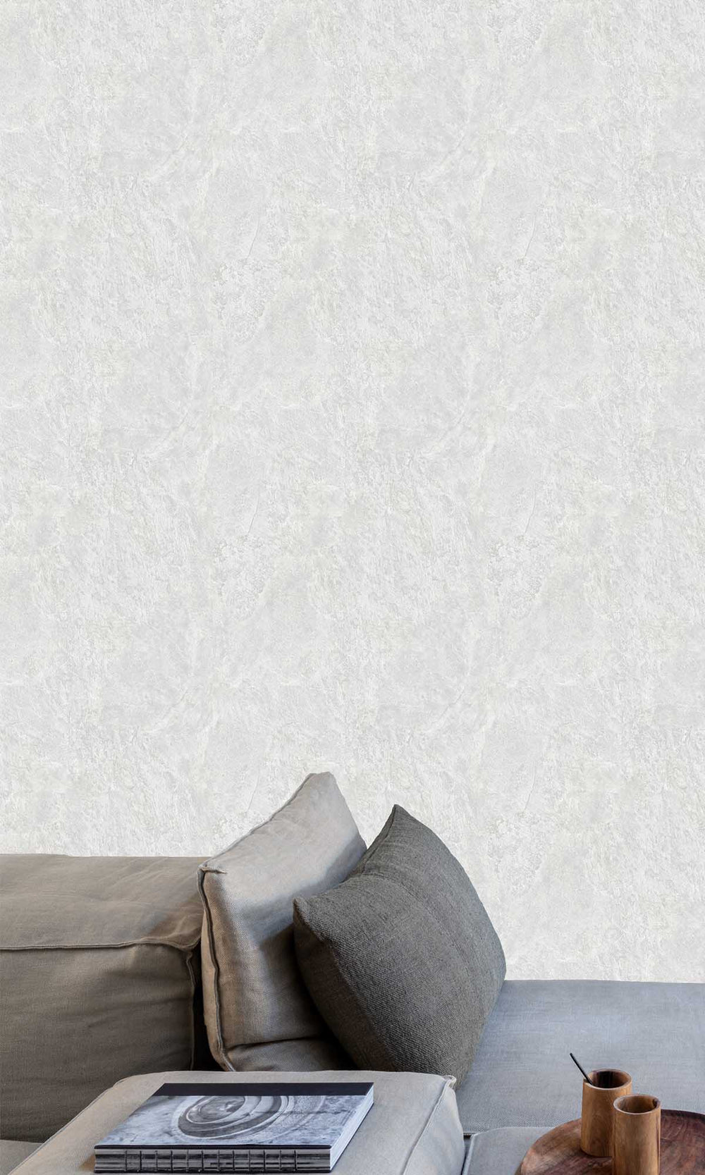 Royal Silver Faux Slate Wallpaper R10154