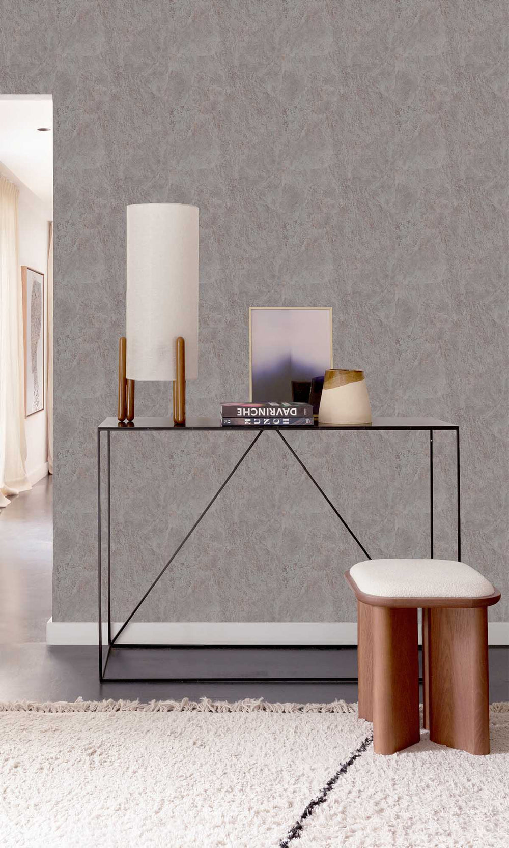 Steeple Grey Faux Slate Wallpaper R10156