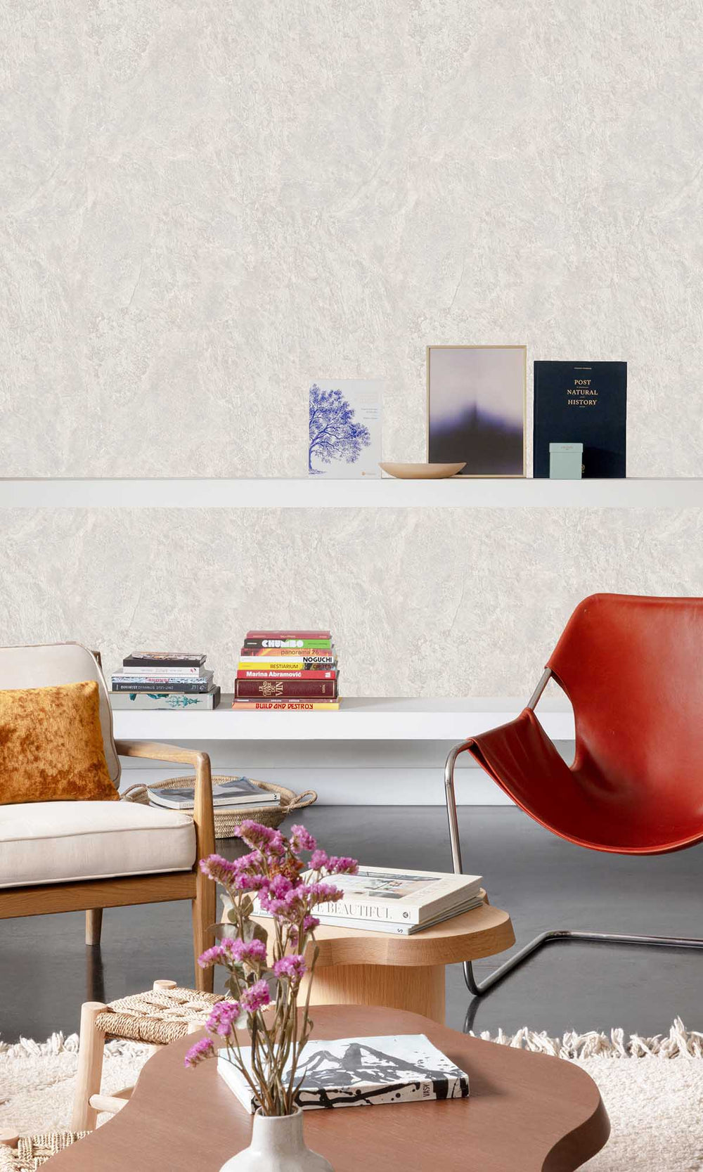Shy Beige Faux Slate Wallpaper R10158