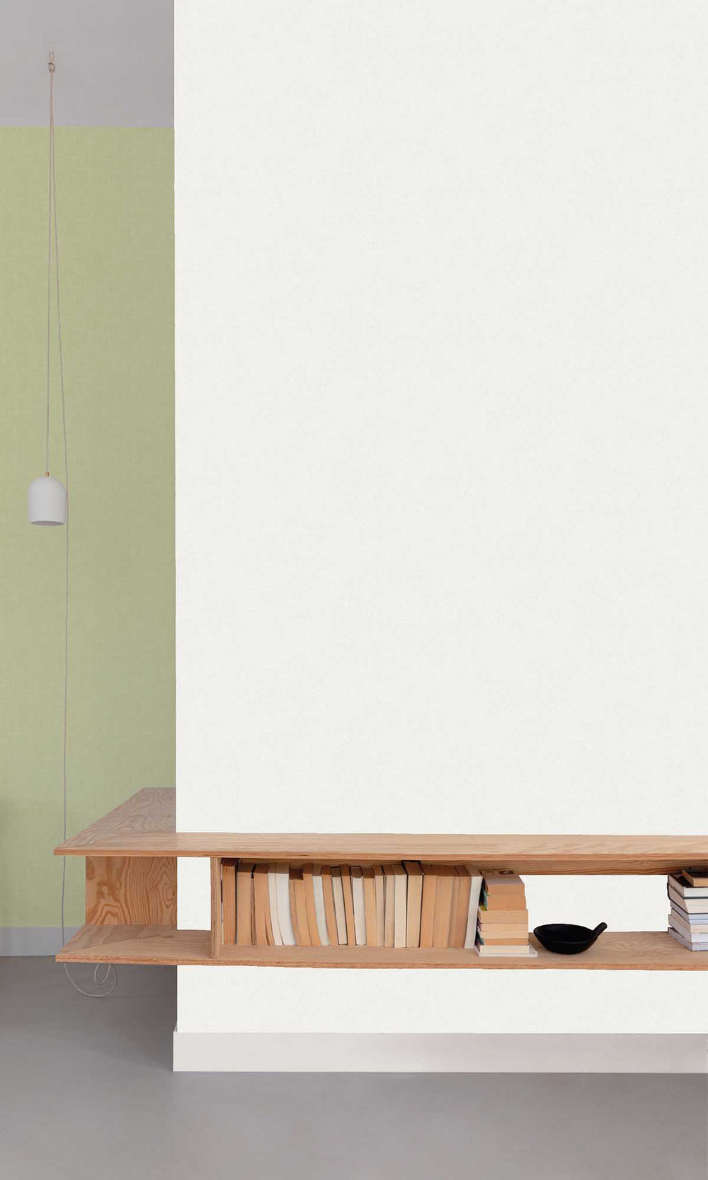 Cloud White Abstract Leaf Print Wallpaper R10159