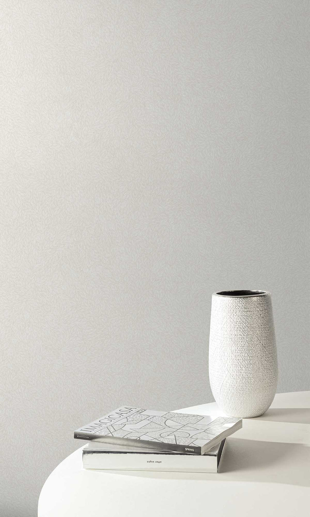 Grey Pearl Abstract Leaf Print Wallpaper R10160