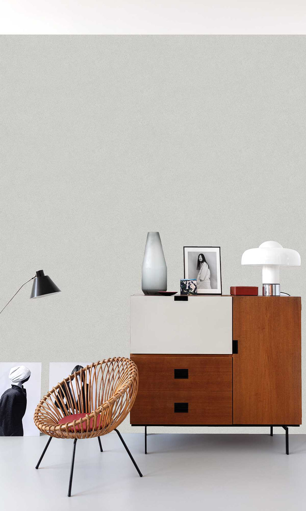Grey Pearl Abstract Leaf Print Wallpaper R10160