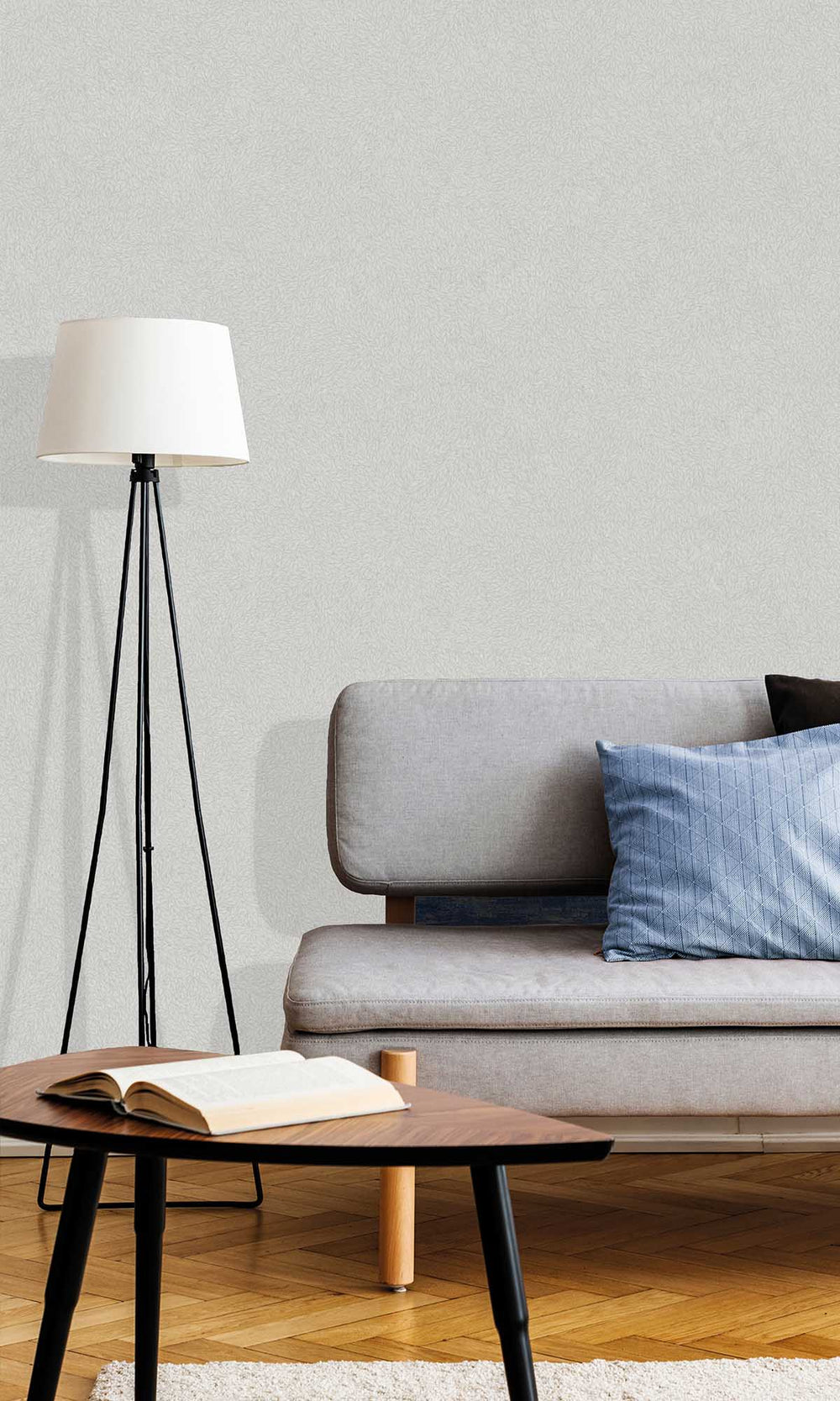 Grey Pearl Abstract Leaf Print Wallpaper R10160