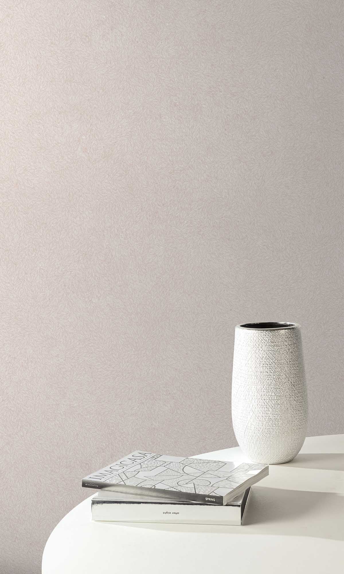 Dusky Taupe Abstract Leaf Print Wallpaper R10161