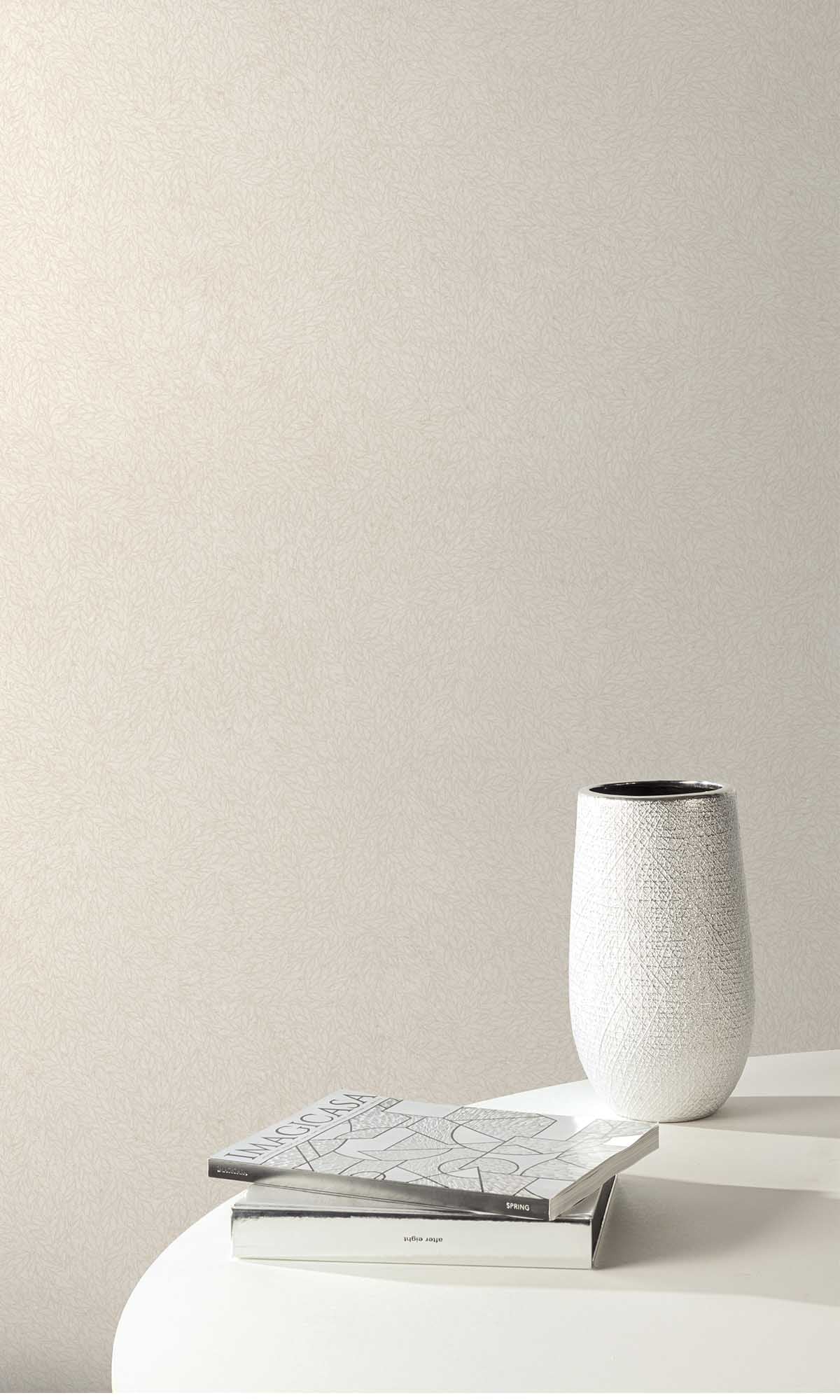 Featherstone Beige Abstract Leaf Print Wallpaper R10163