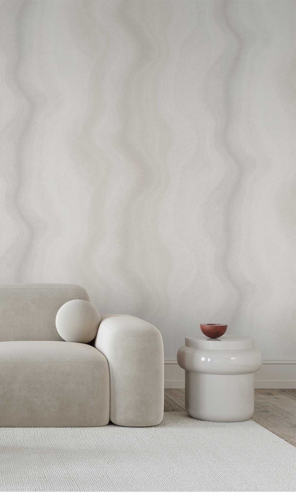 Silver Sand Abstract Moire Wave Wallpaper R10165