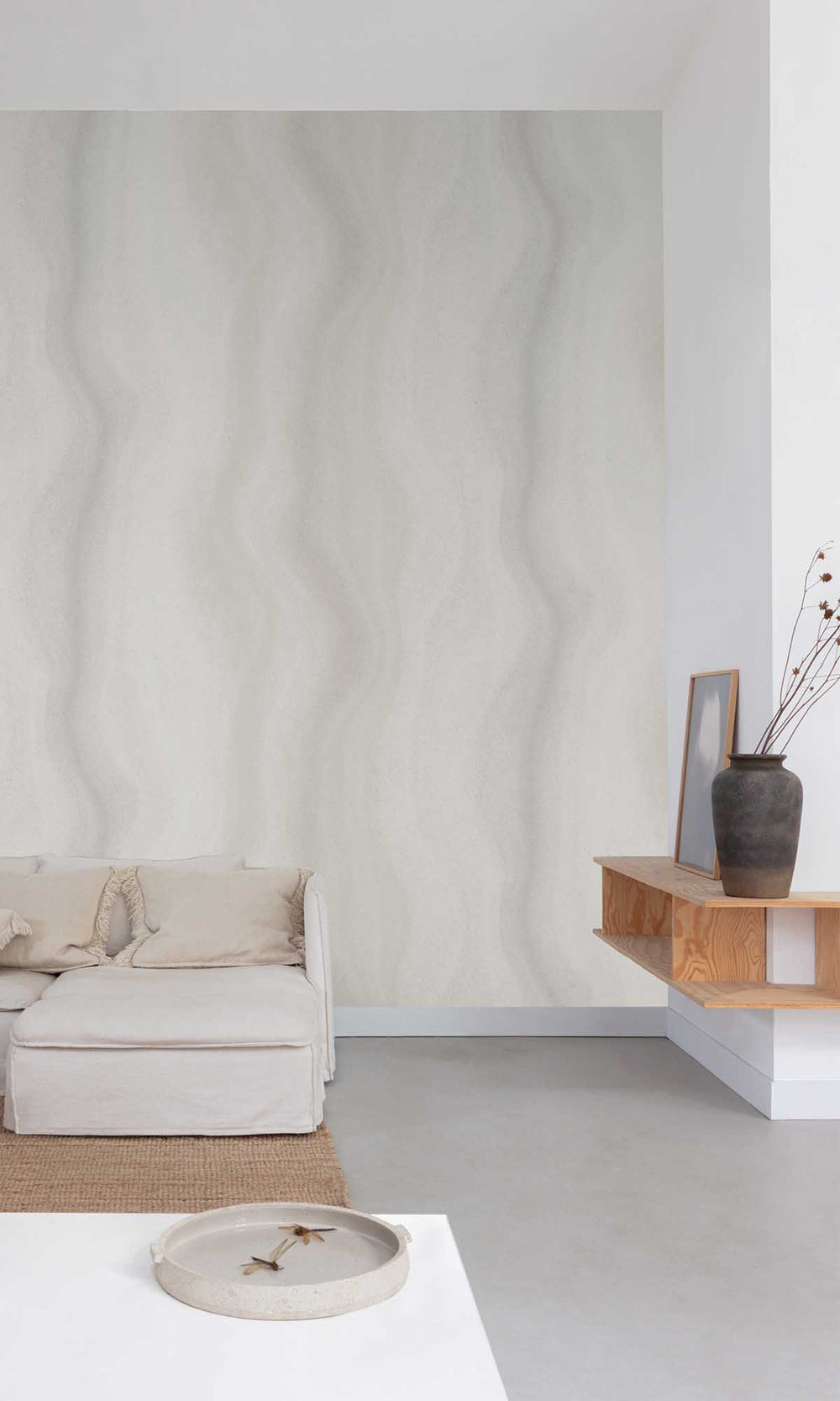 Silver Sand Abstract Moire Wave Wallpaper R10165