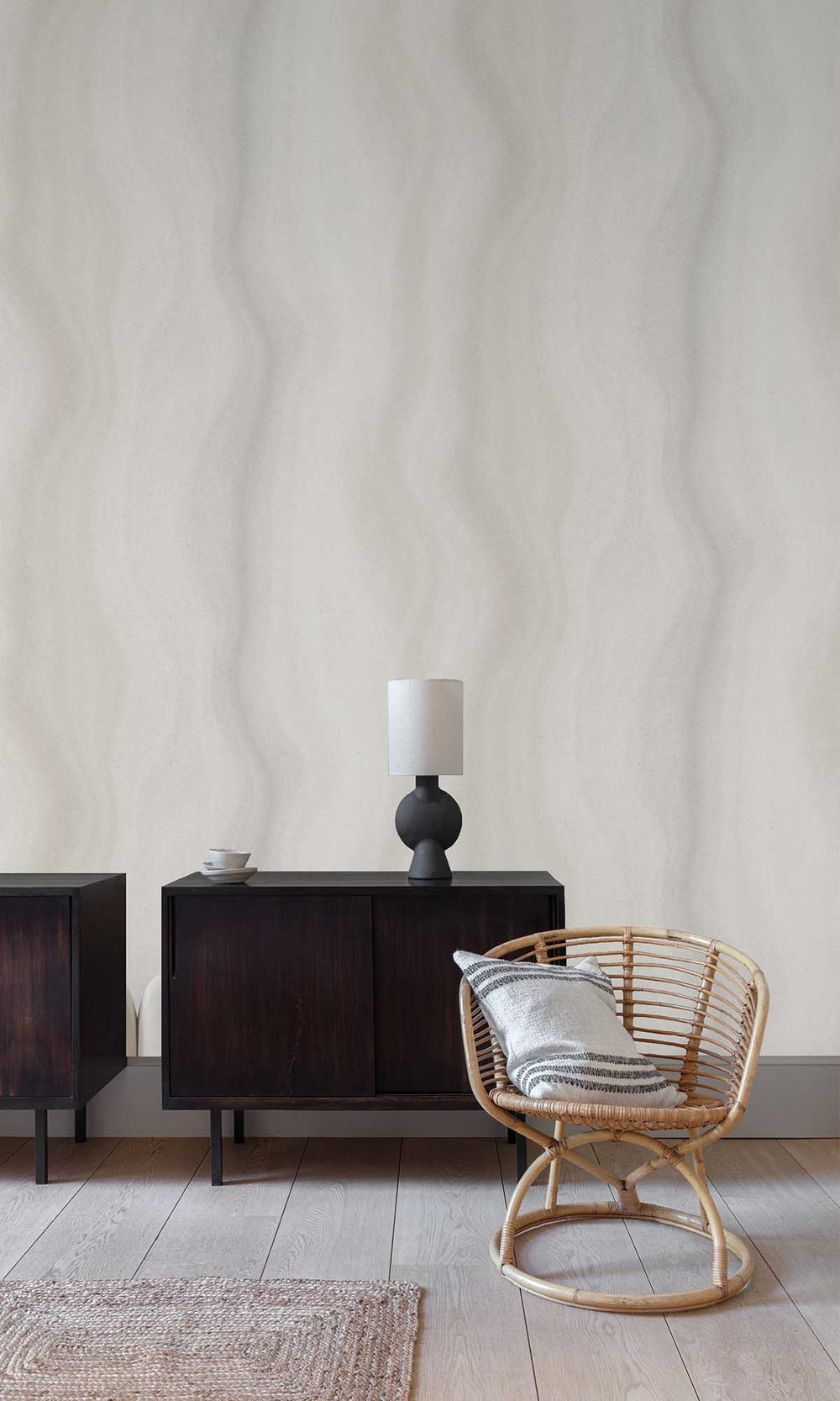 Silver Sand Abstract Moire Wave Wallpaper R10165