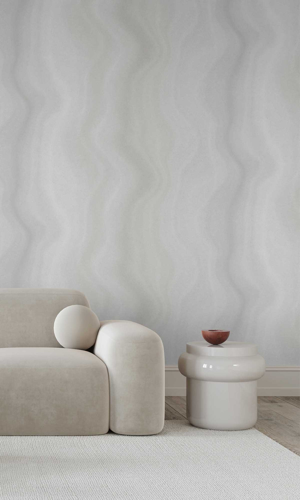 Plymouth Grey Abstract Moire Wave Wallpaper R10166