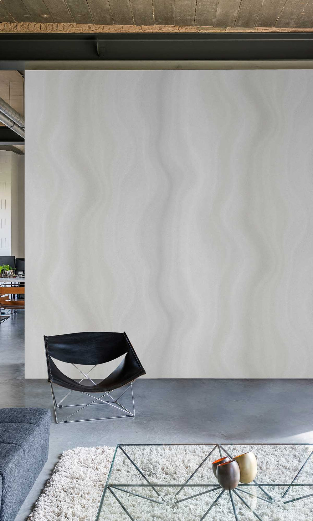 Plymouth Grey Abstract Moire Wave Wallpaper R10166