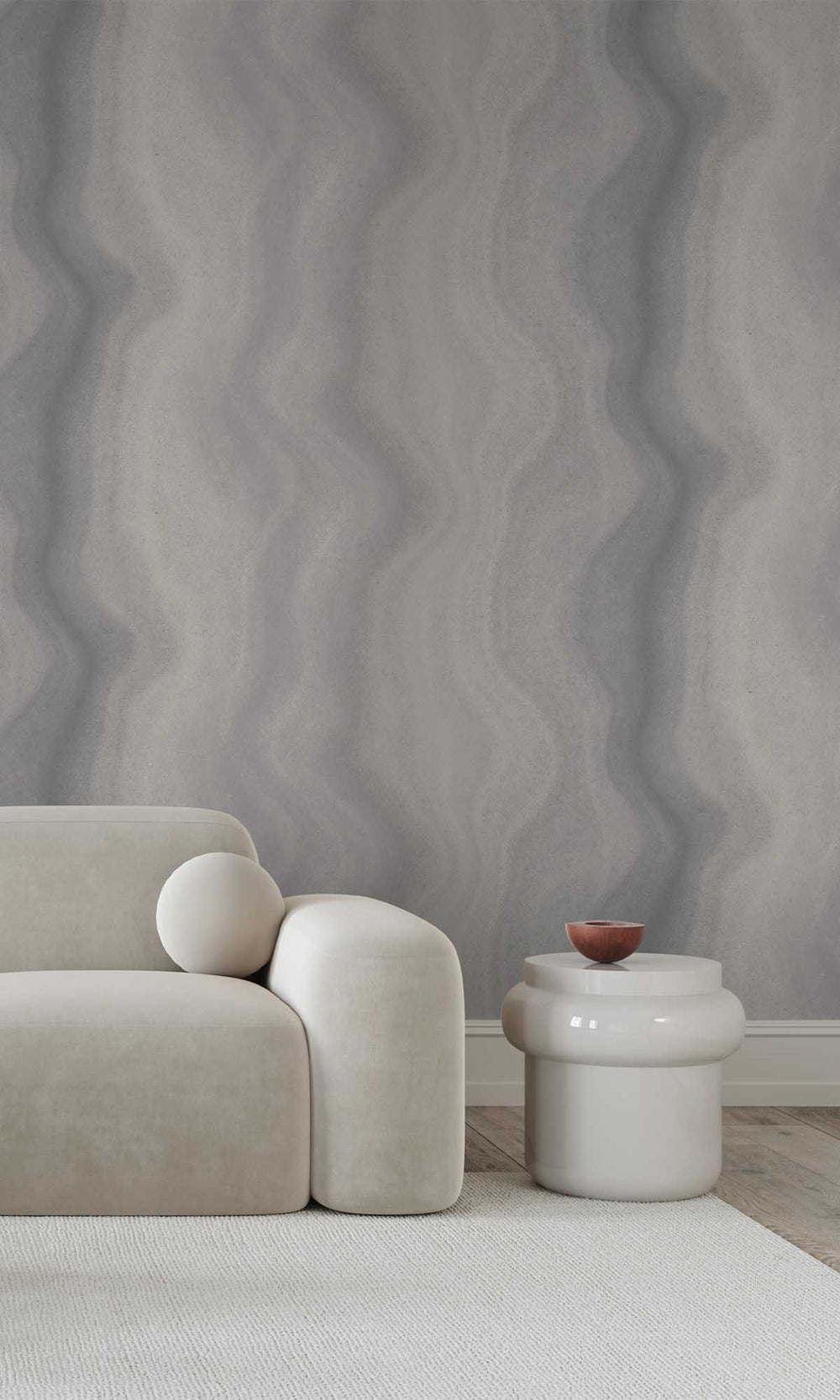 Namara Grey Abstract Moire Wave Wallpaper R10167