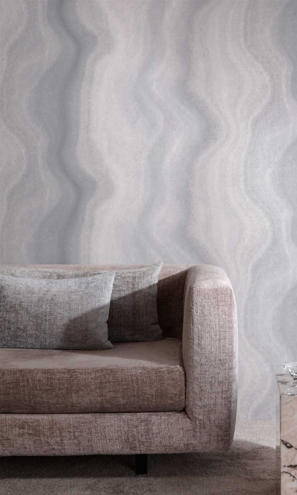 Namara Grey Abstract Moire Wave Wallpaper R10167