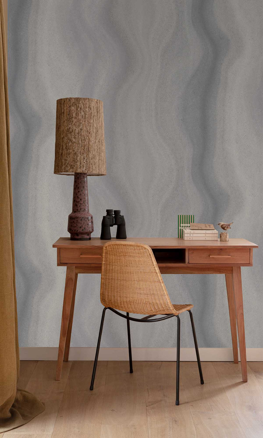 Namara Grey Abstract Moire Wave Wallpaper R10167