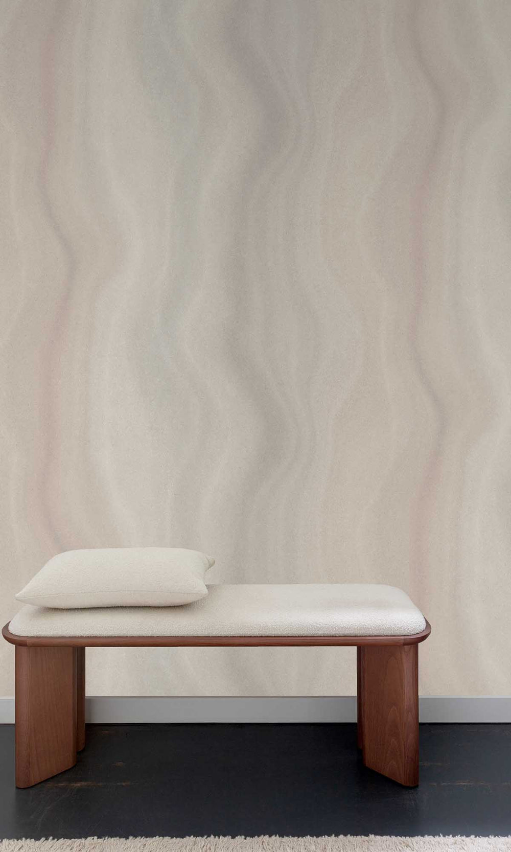 Greige Abstract Moire Wave Wallpaper R10169