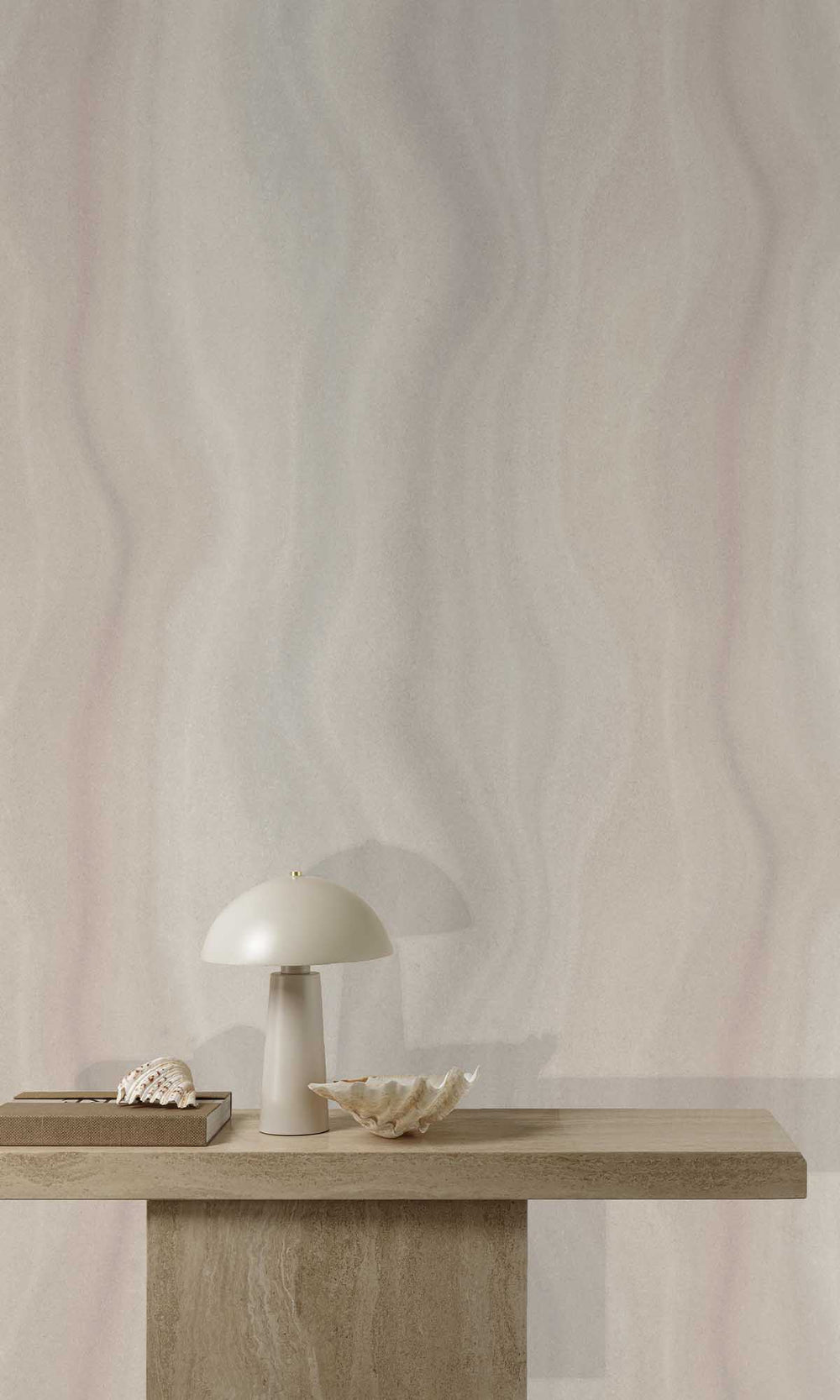 Greige Abstract Moire Wave Wallpaper R10169