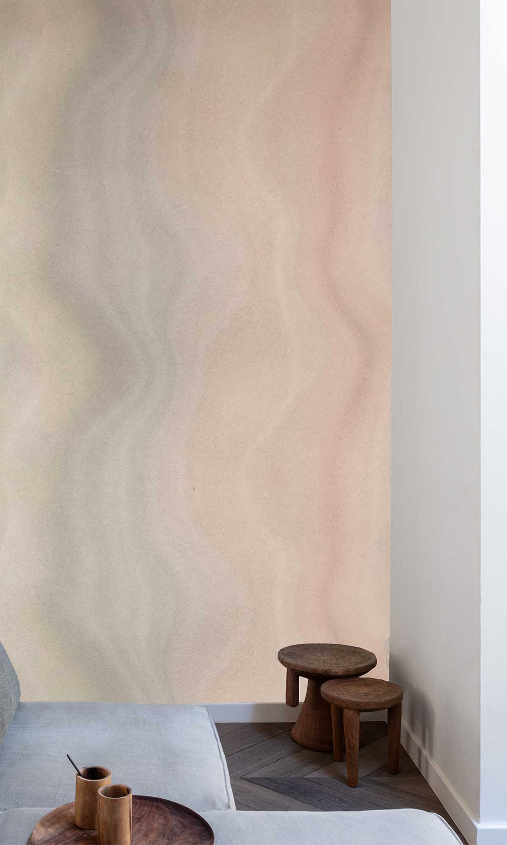 Muddy Rose - Orange Abstract Moire Wave Wallpaper R10170