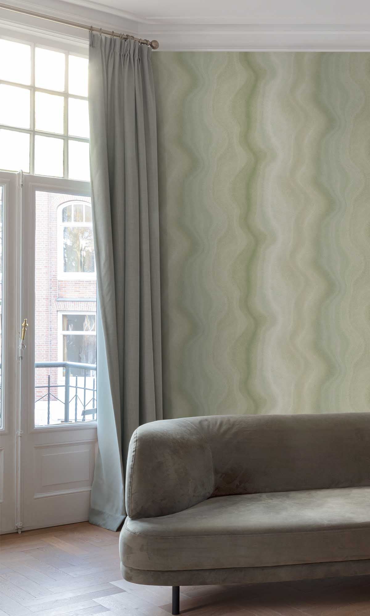 Paseo Verde Abstract Moire Wave Wallpaper R10171