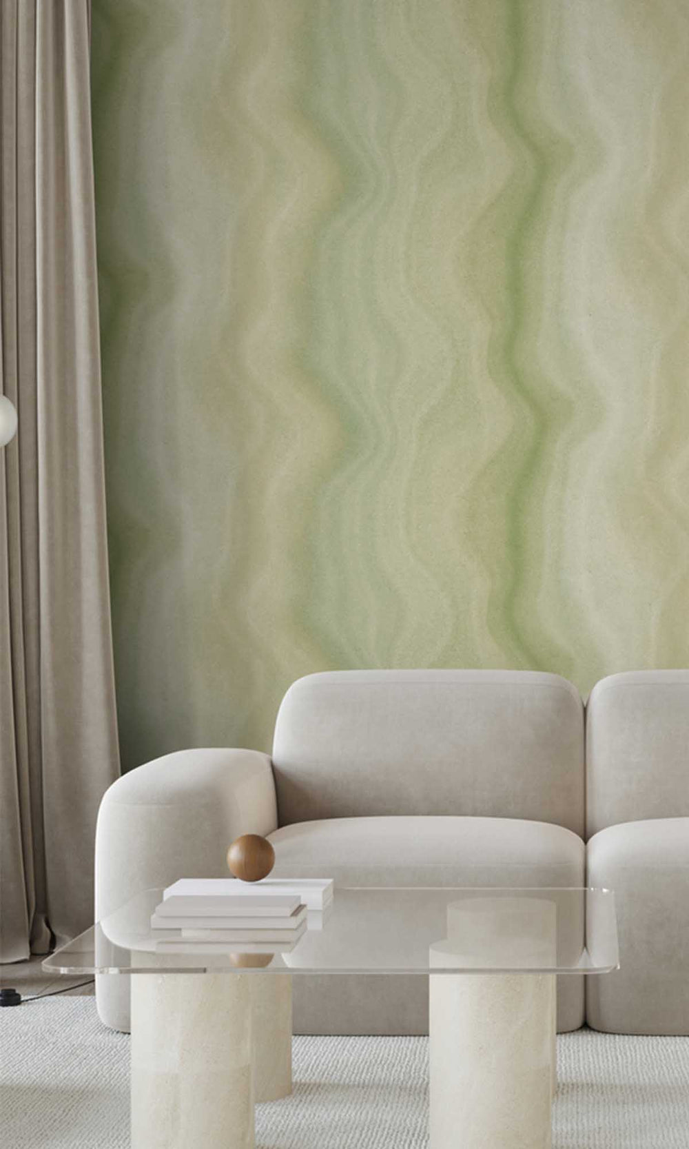 Paseo Verde Abstract Moire Wave Wallpaper R10171