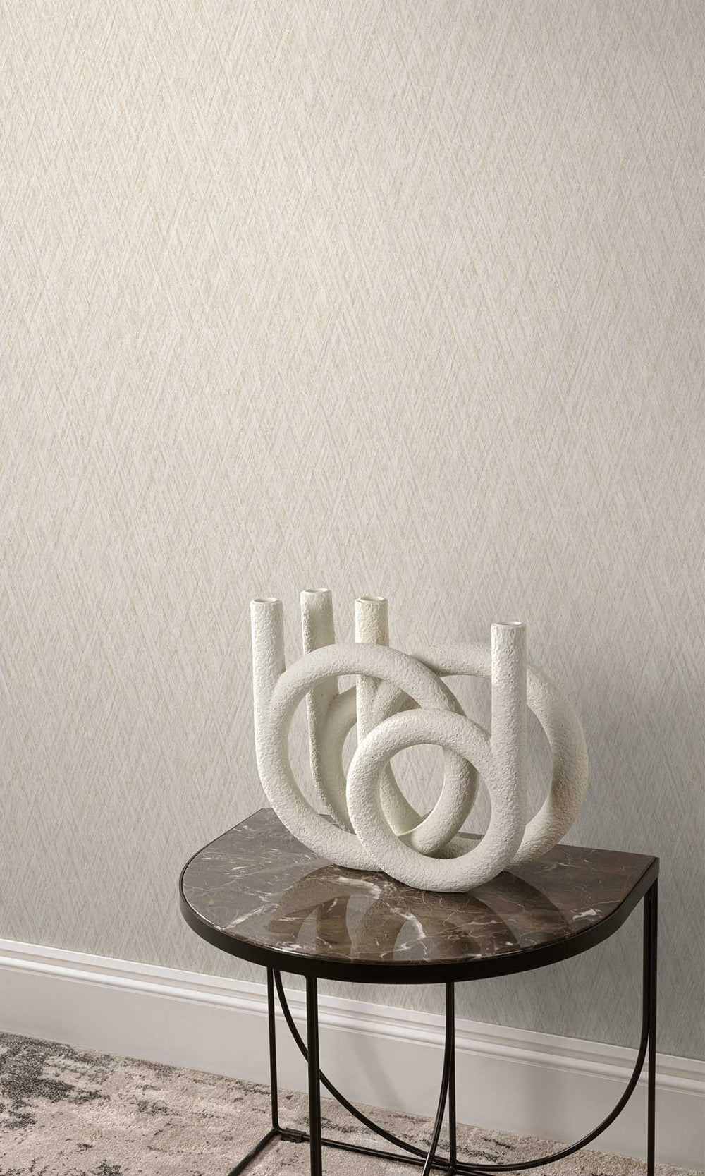 Wheat Sheaf Geometric Crisscross Wallpaper R10174