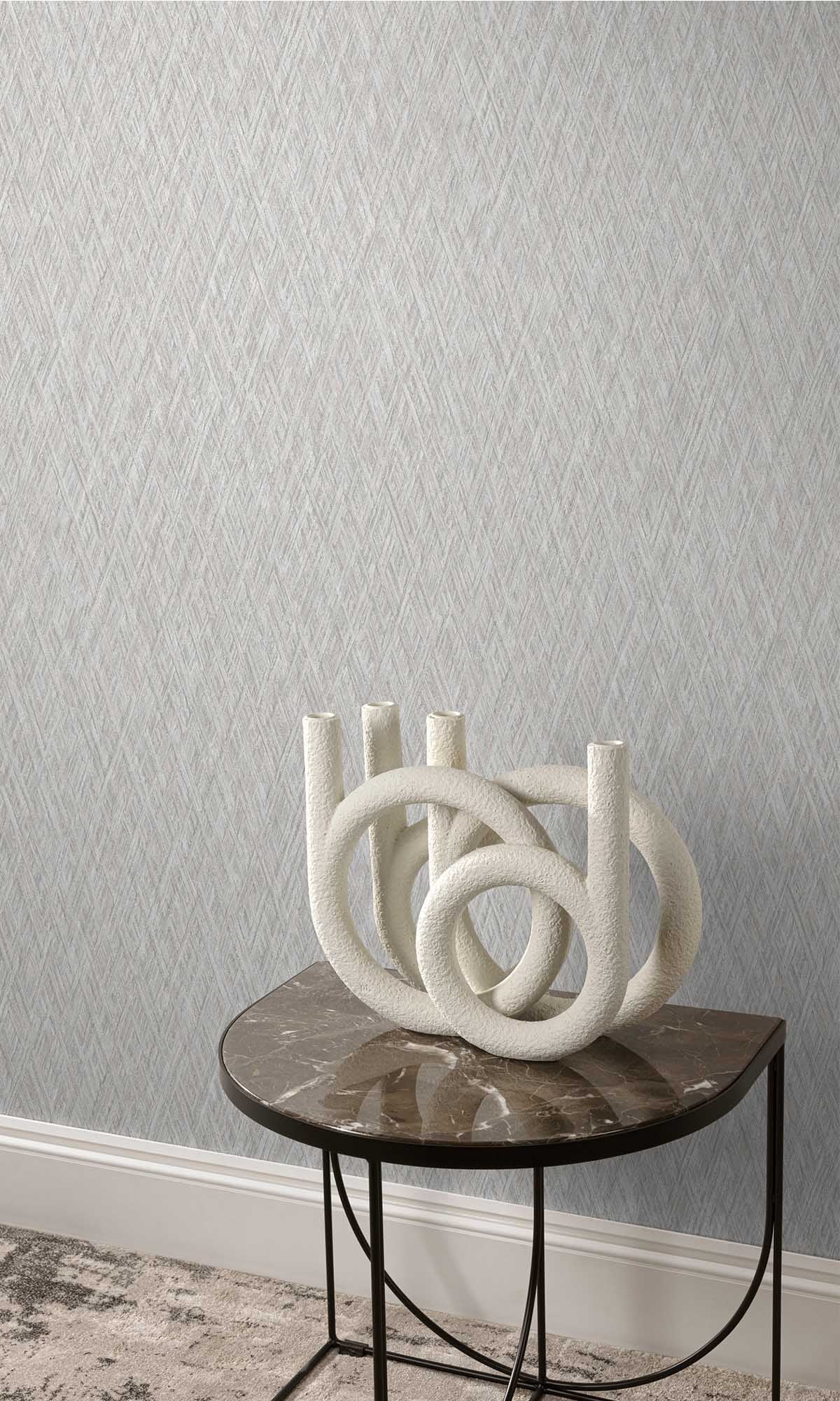 Grey Dolphin Geometric Crisscross Wallpaper R10176