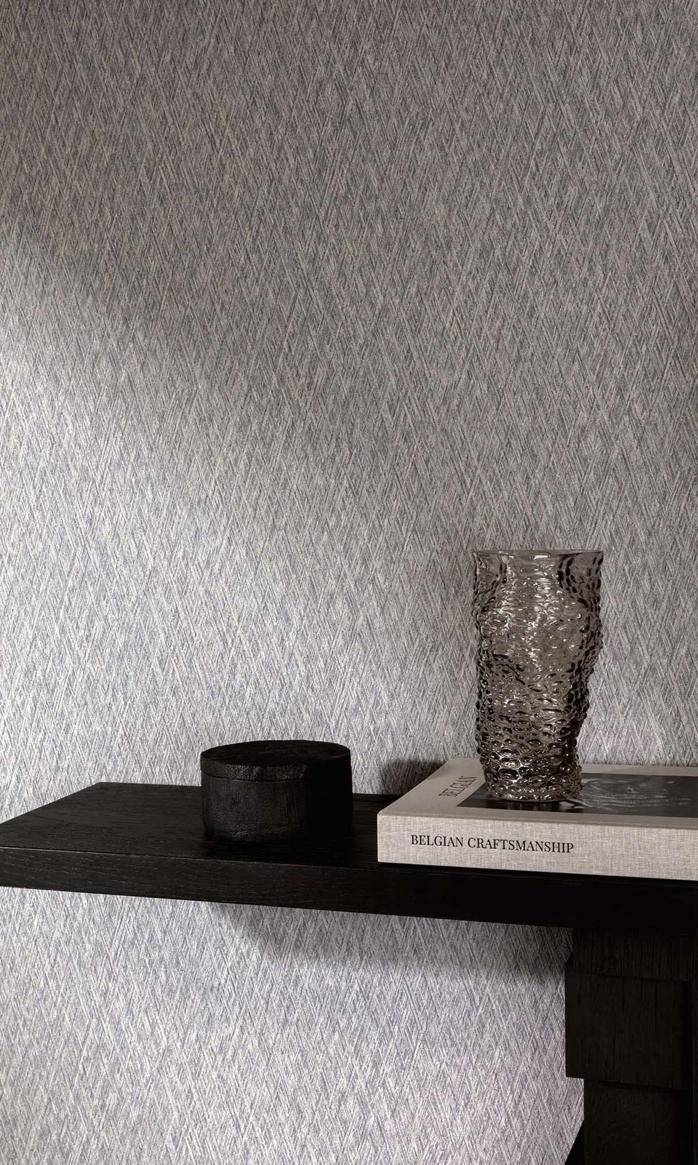Silver Filigree Geometric Crisscross Wallpaper R10177