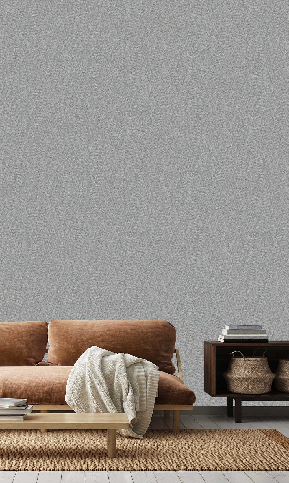 Silver Filigree Geometric Crisscross Wallpaper R10177