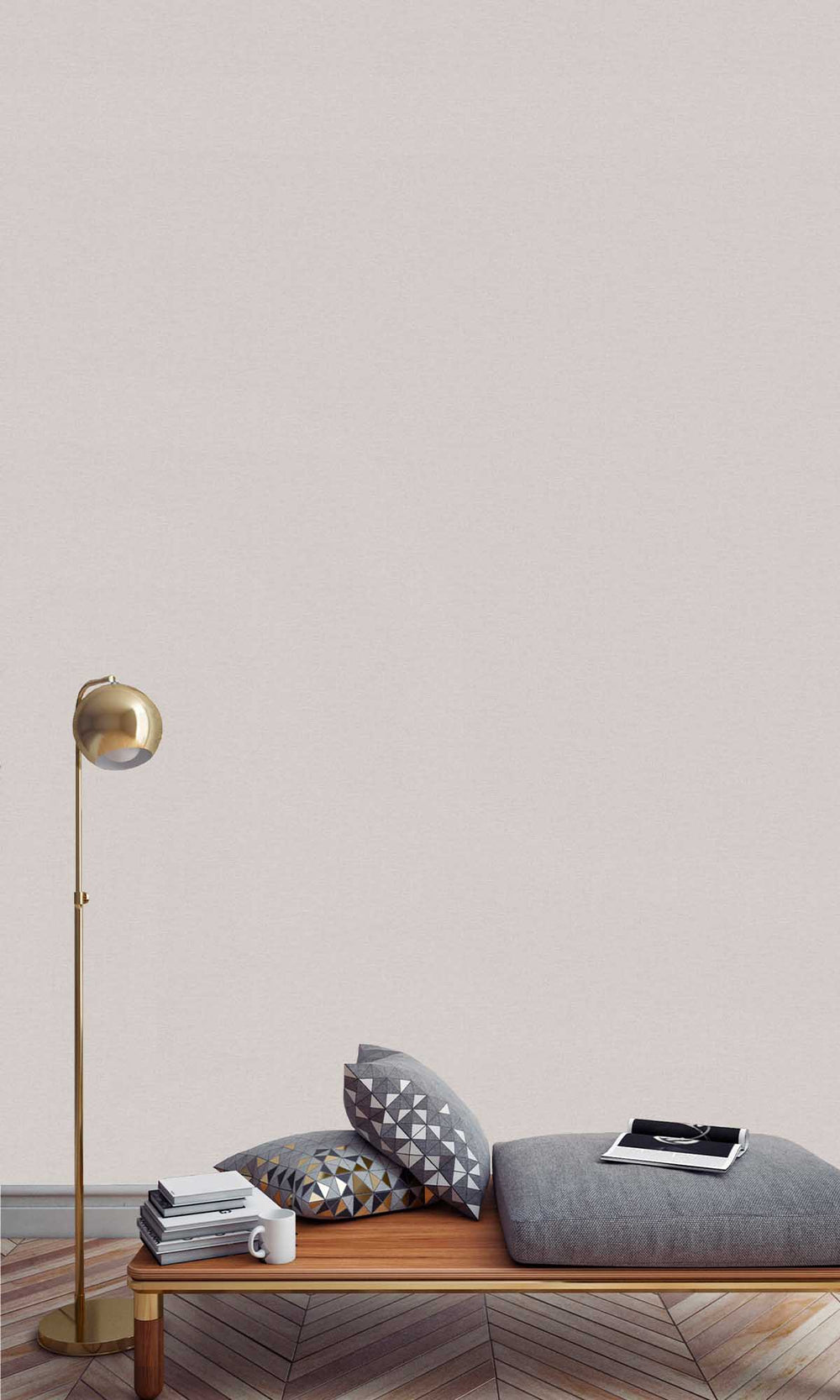 Light Taupe White Linen Look Wallpaper R10181