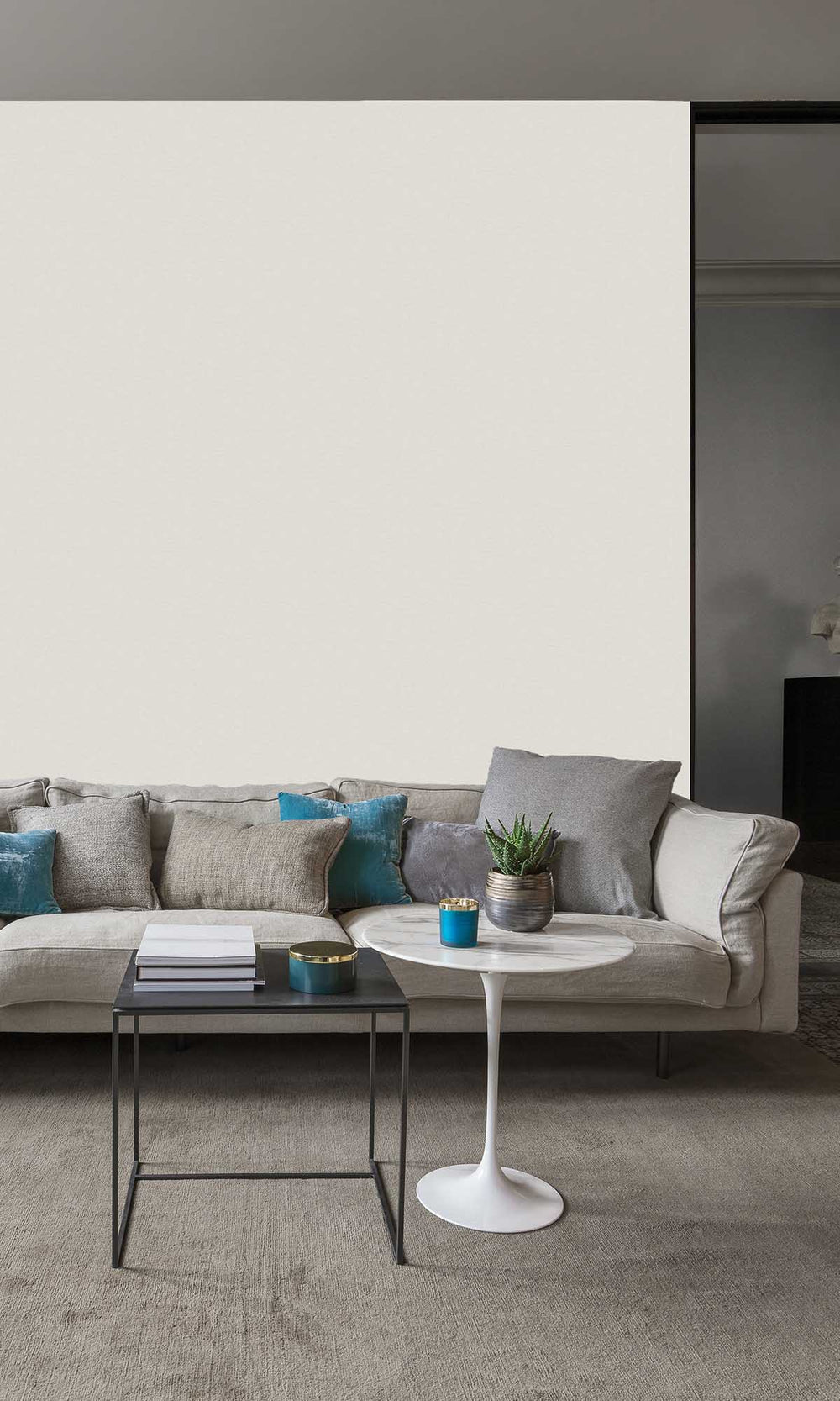 Shy Beige Linen Look Wallpaper R10185