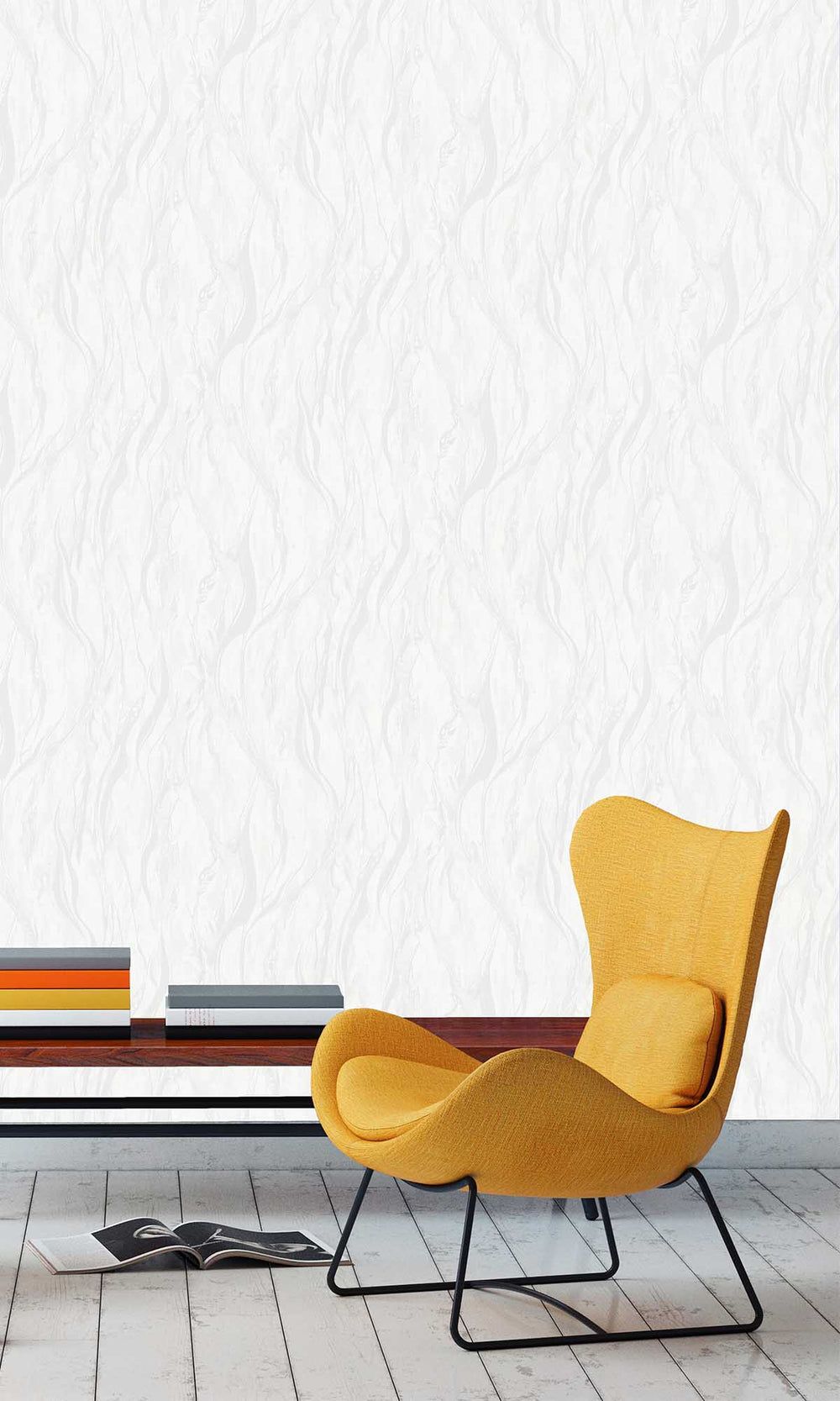 Lynx White Abstract Marble Wallpaper R10190