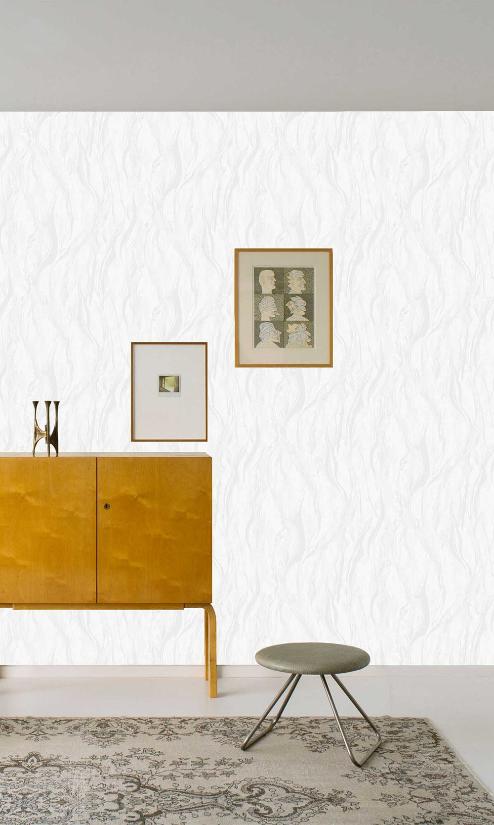 Lynx White Abstract Marble Wallpaper R10190