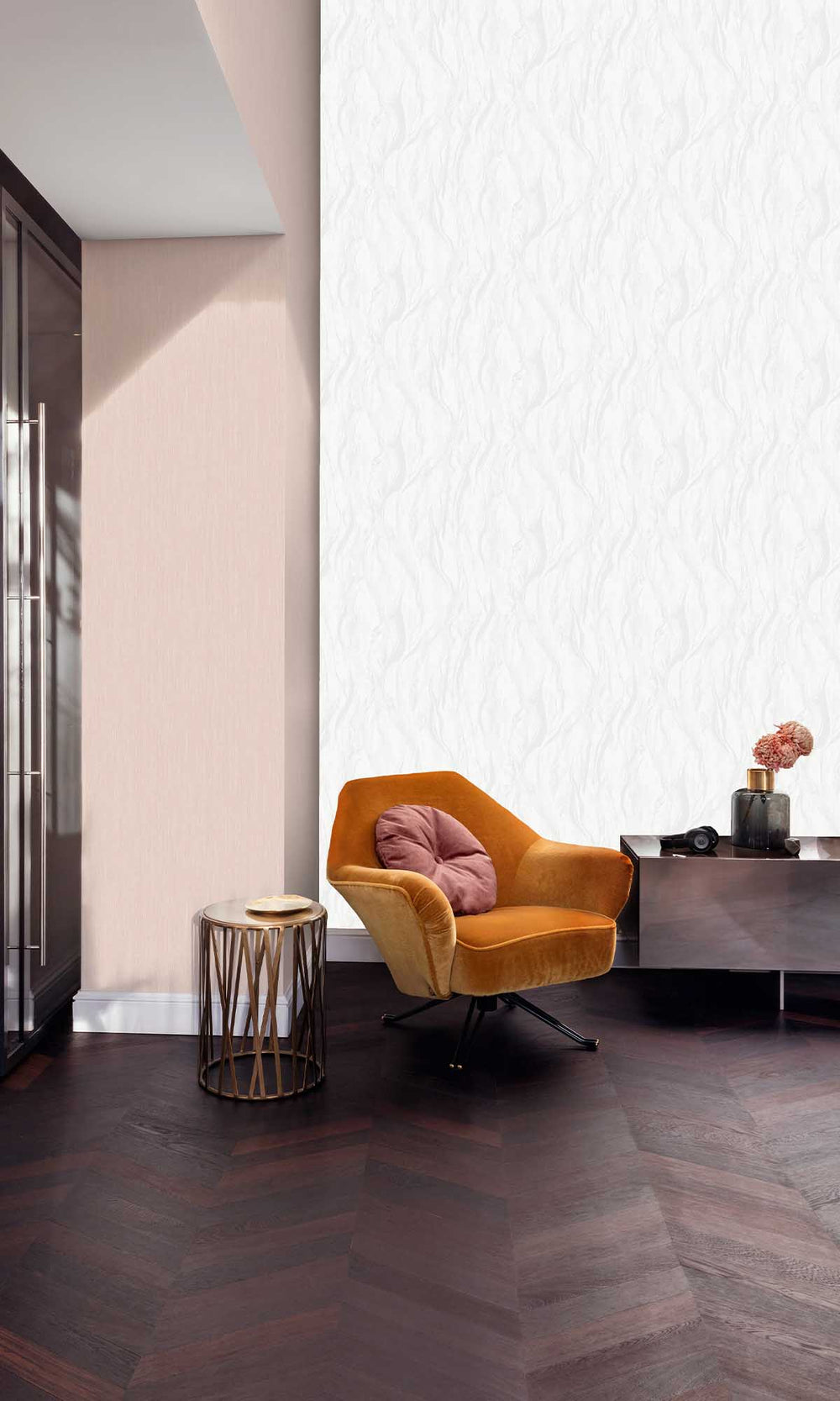 Lynx White Abstract Marble Wallpaper R10190