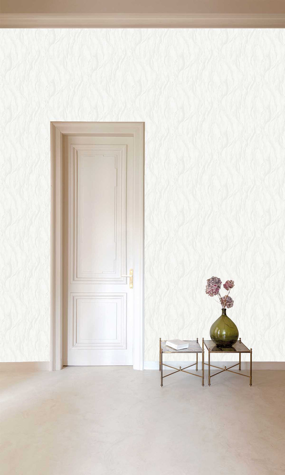 Silver Feather Abstract Marble Wallpaper R10191