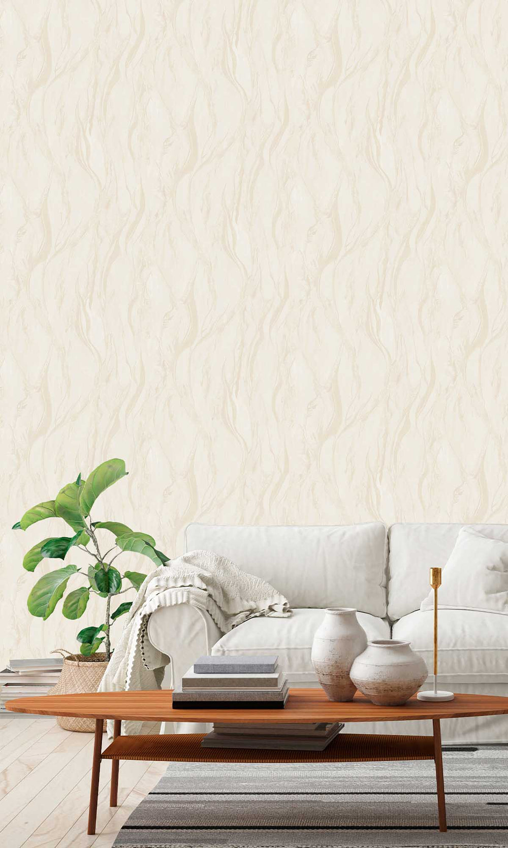 Stucco Tan Abstract Marble Wallpaper R10193