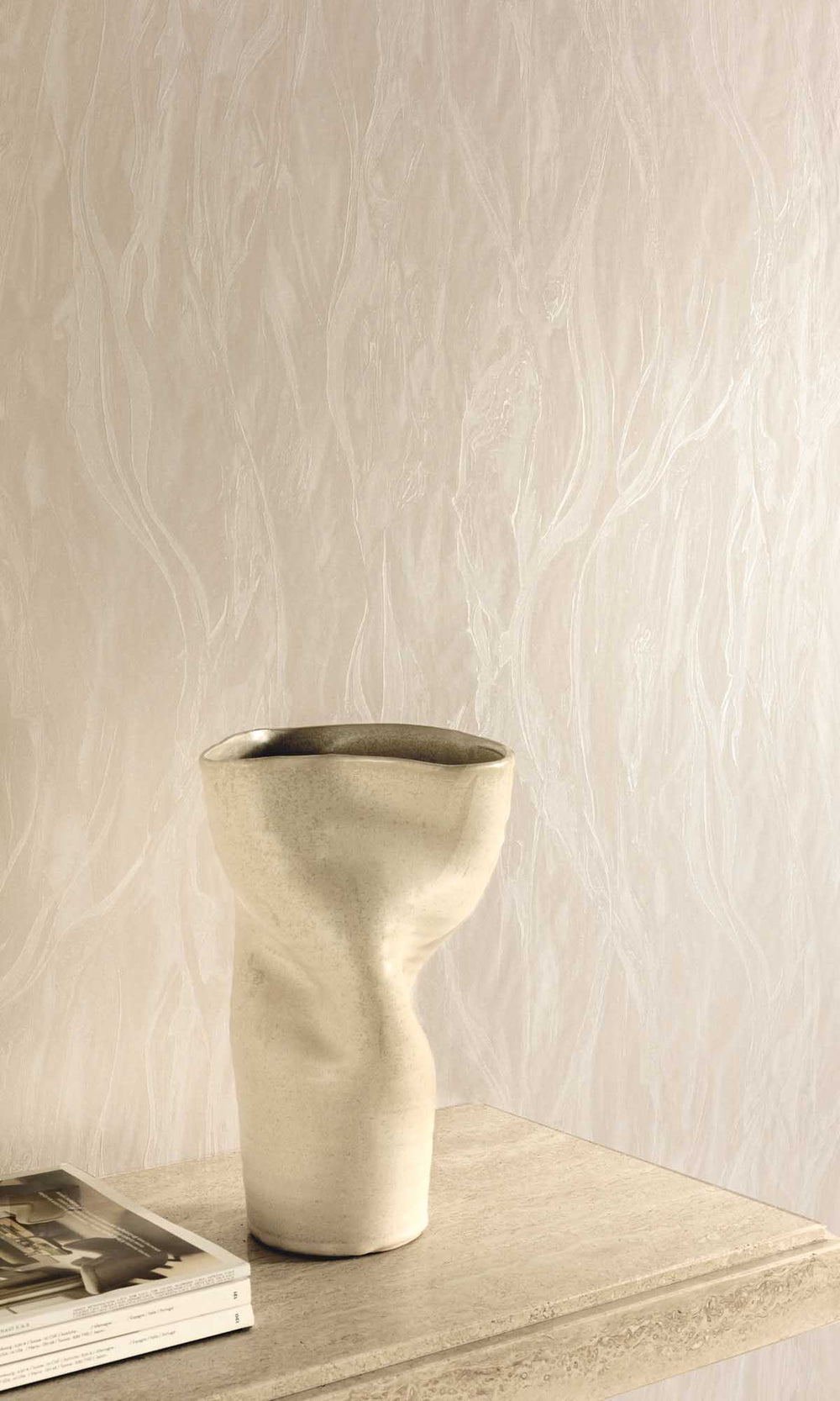 Tangelo Cream Crumpled Paper Texture Wallpaper R10196