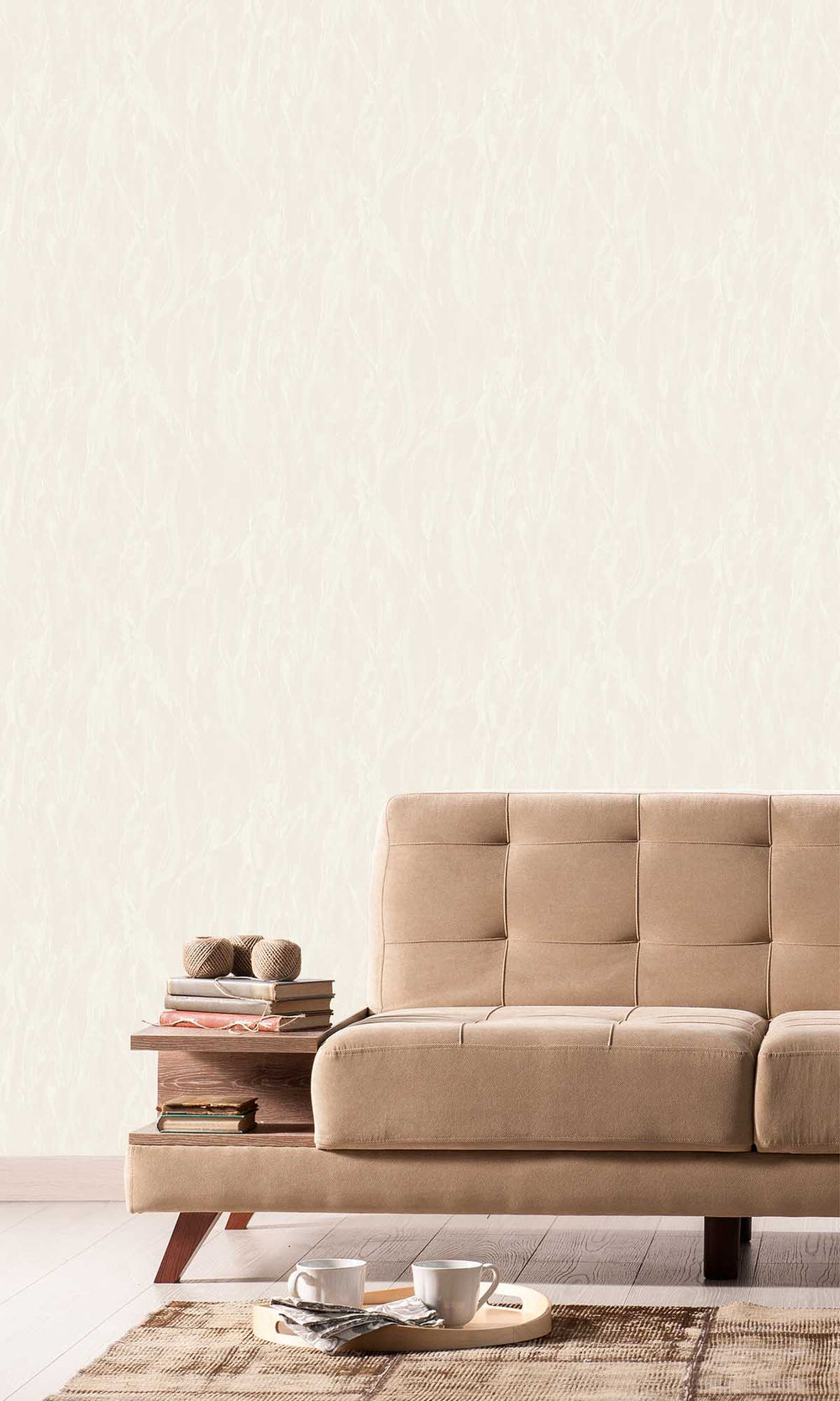 Tangelo Cream Crumpled Paper Texture Wallpaper R10196