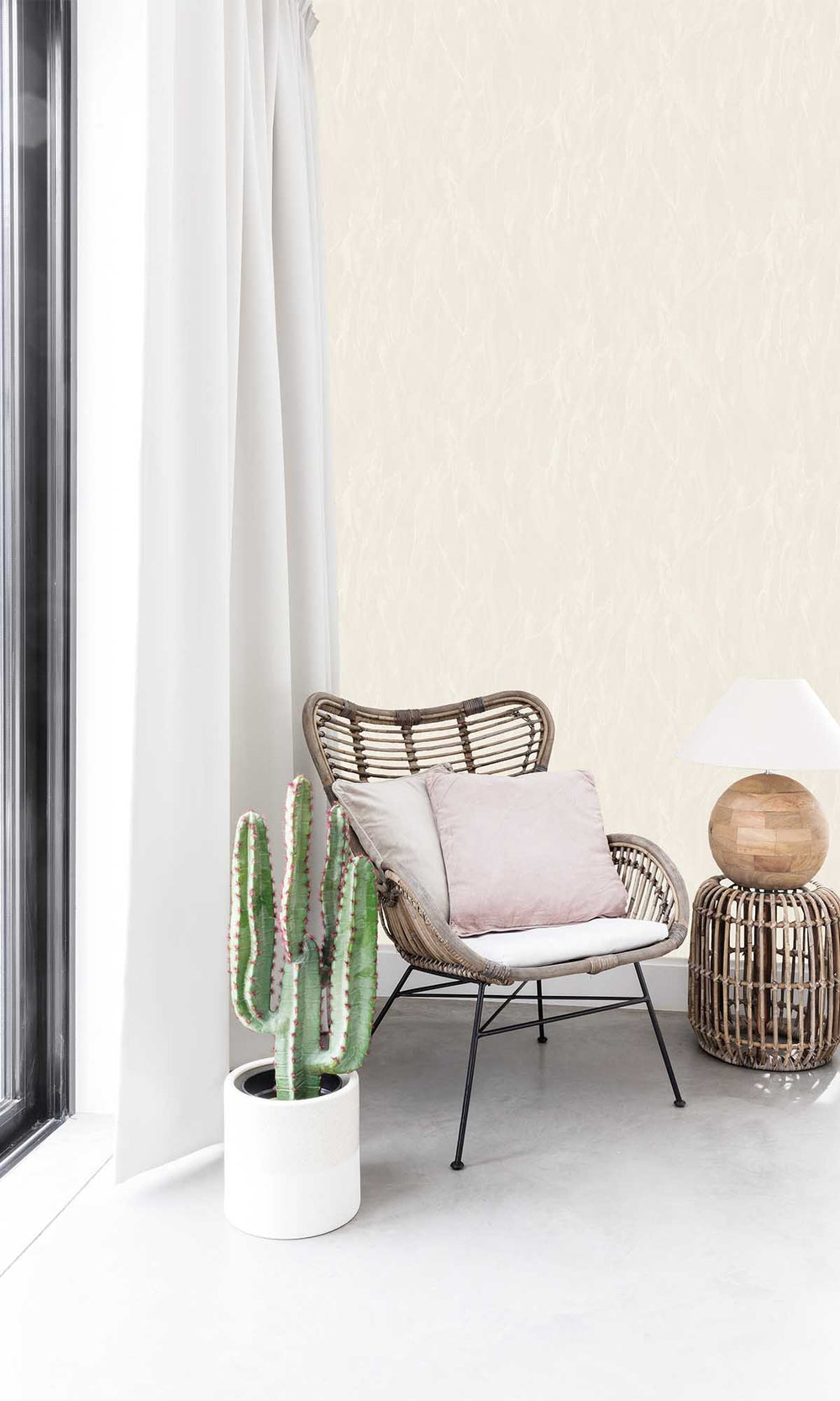 Ivory Mist Crumpled Paper Texture Wallpaper R10200
