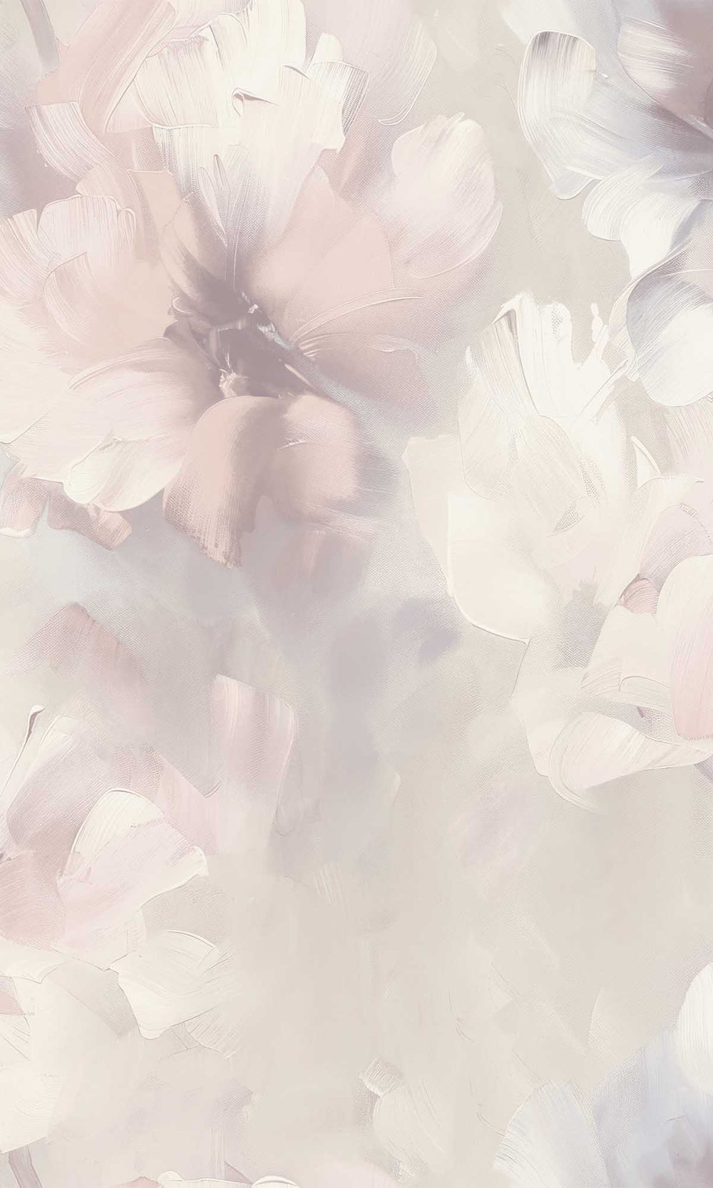 Coral Cream Floral Art Wallpaper R10201