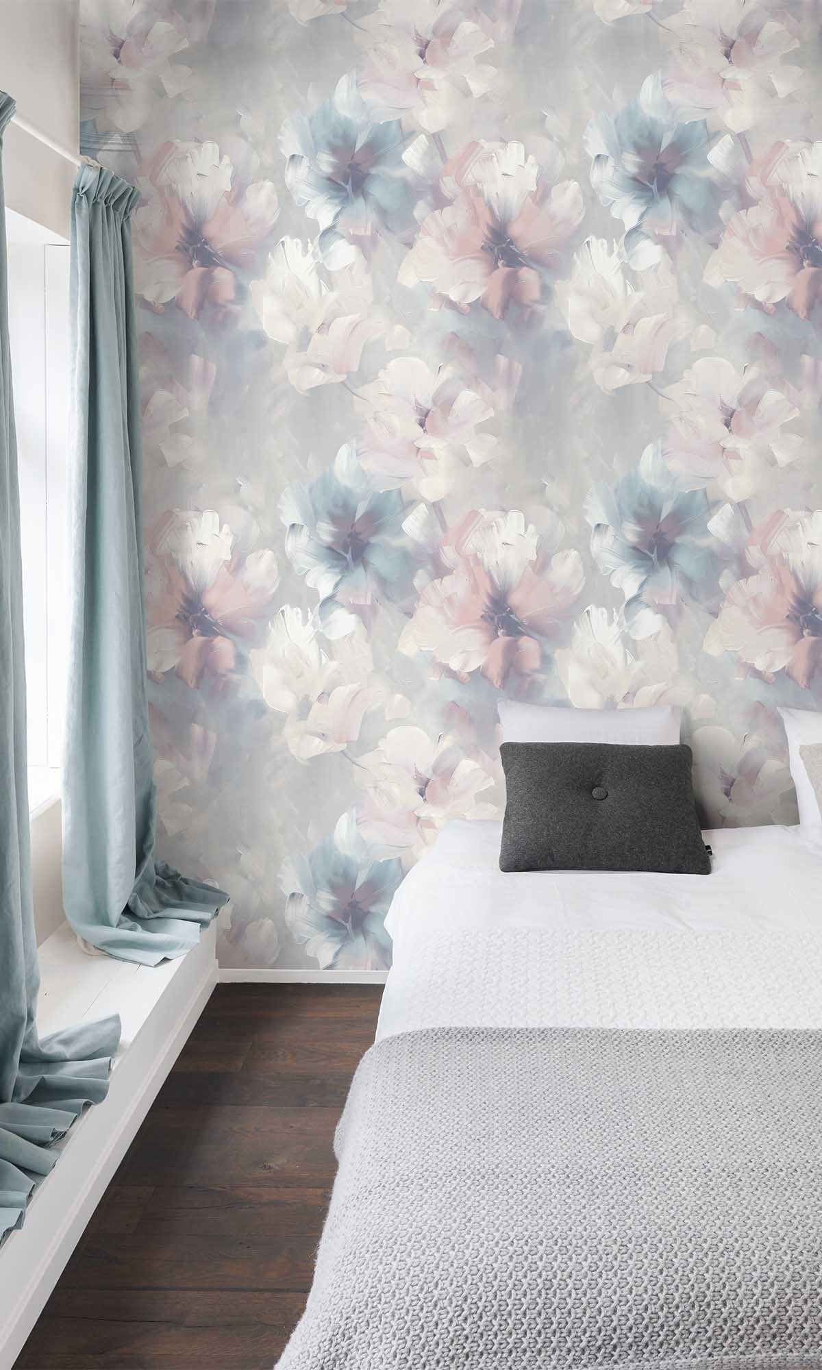 Violet Ice Floral Art Wallpaper R10202