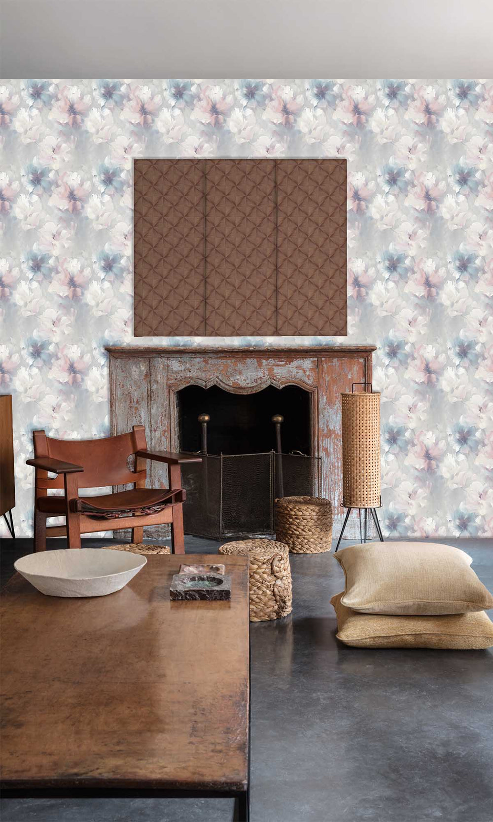 Violet Ice Floral Art Wallpaper R10202