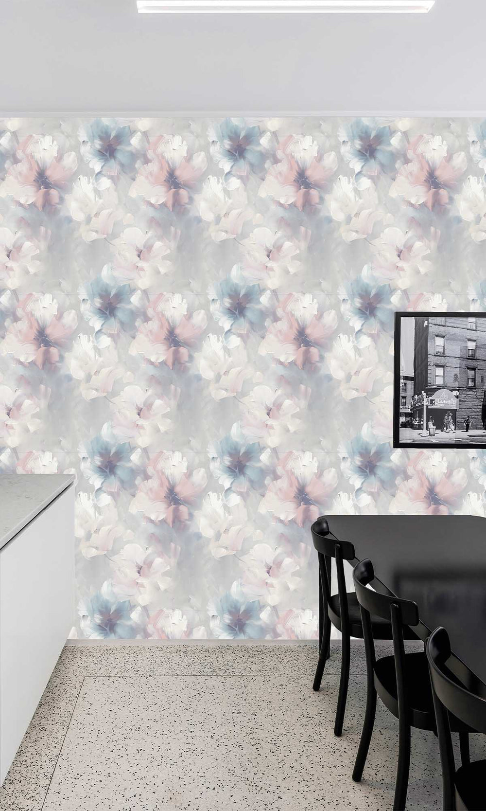 Violet Ice Floral Art Wallpaper R10202
