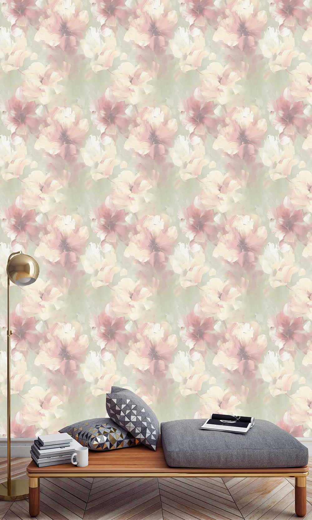Mystic Mauve Floral Art Wallpaper R10203