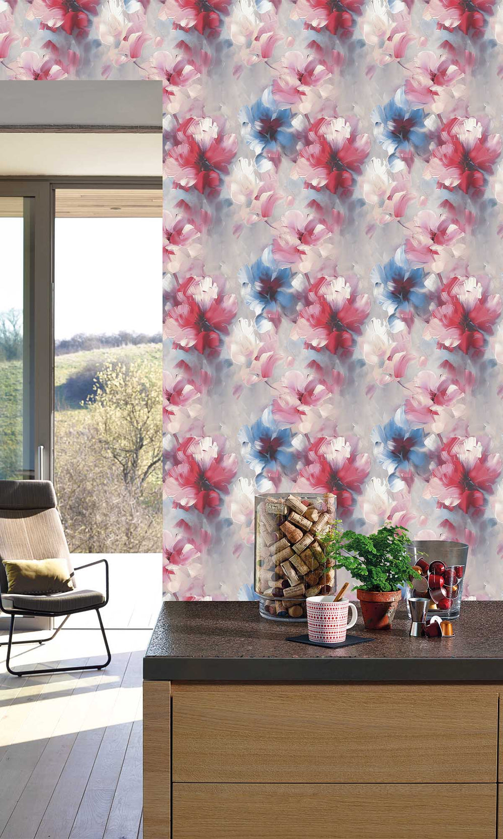 Cherry Hill Floral Art Wallpaper R10205