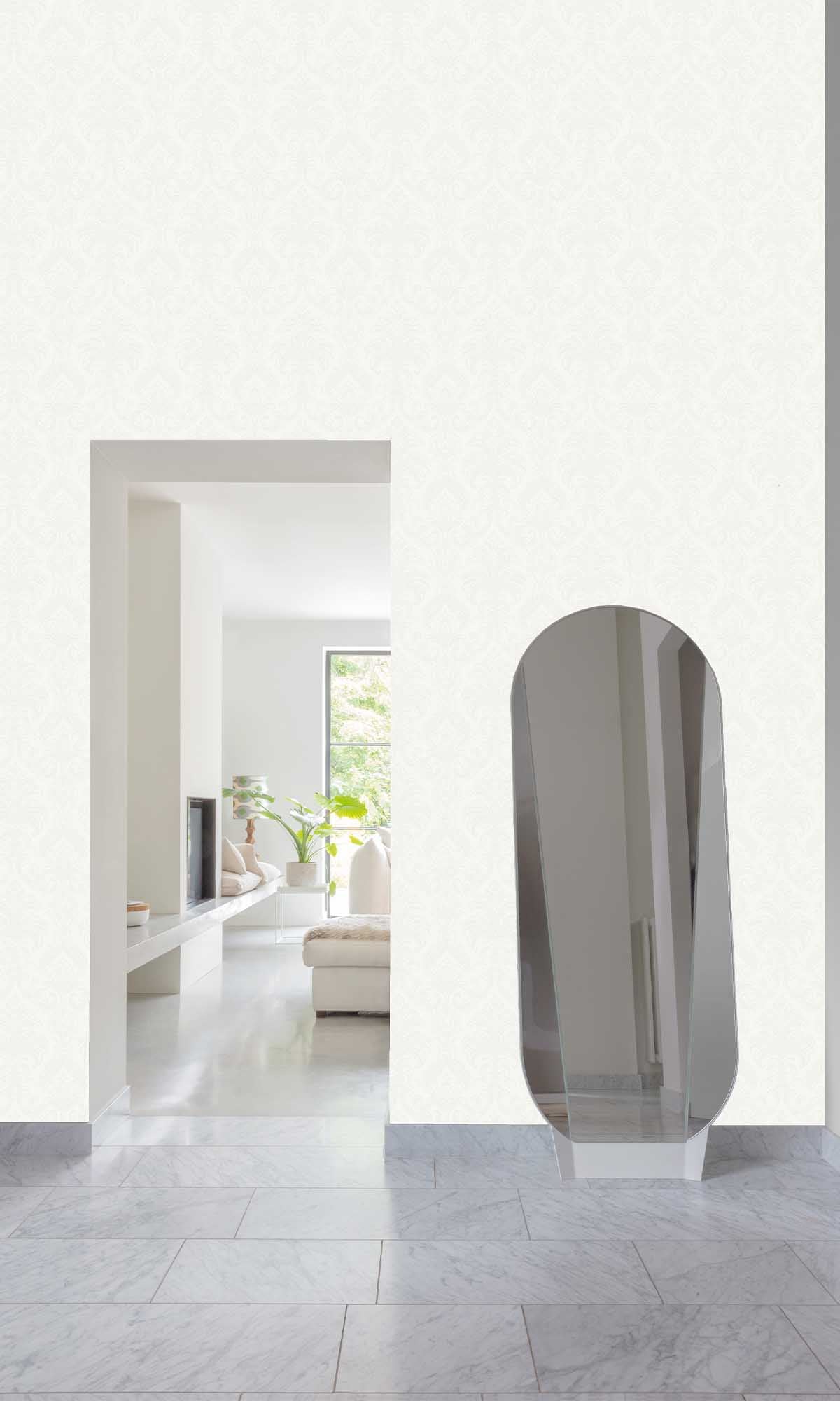 Silver Chalice Damask All-Over Wallpaper R10206