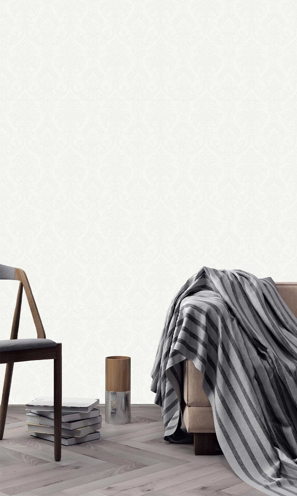 Silver Chalice Damask All-Over Wallpaper R10206