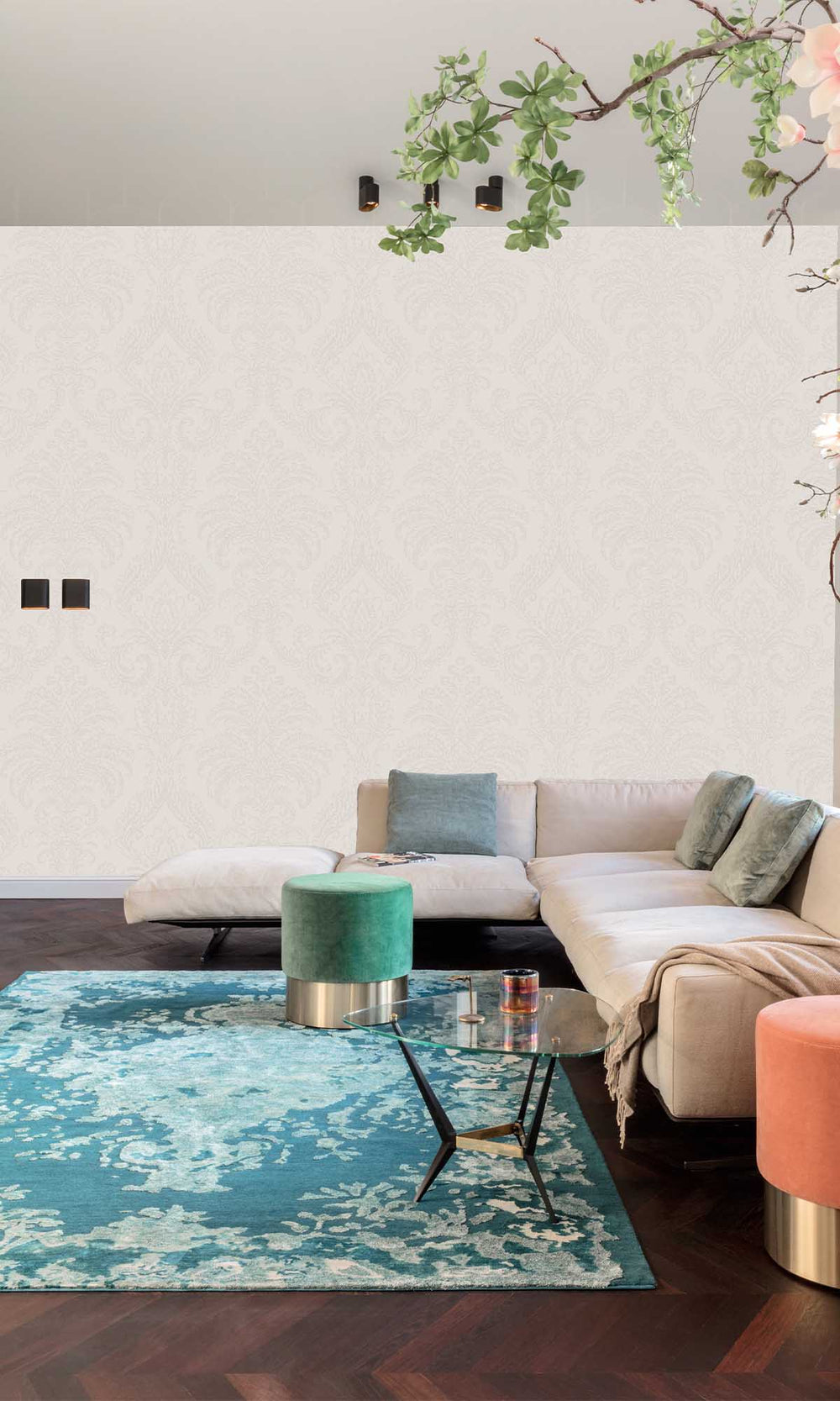Birchwood Damask All-Over Wallpaper R10207